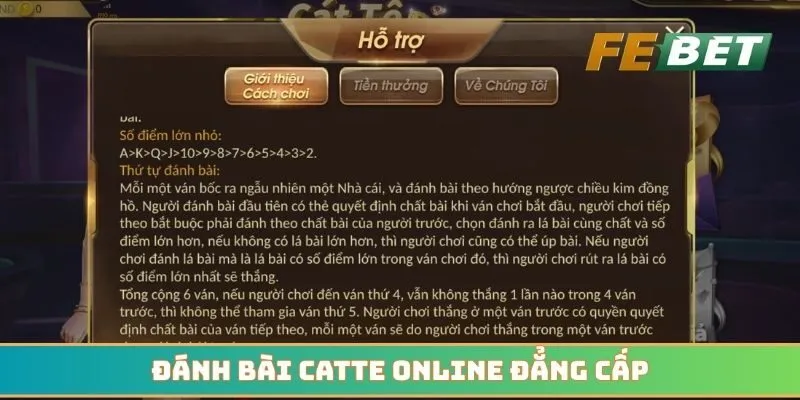 Đánh bài catte online đẳng cấp với đa dạng bàn đấu